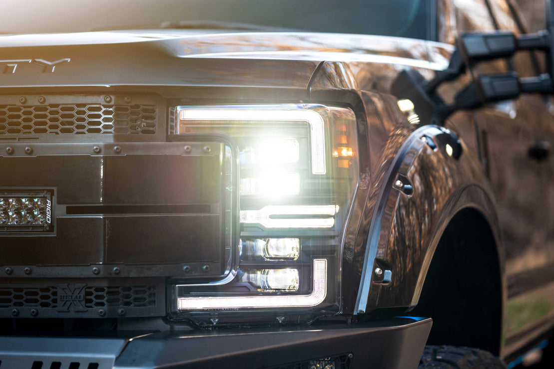 Morimoto LF503.2-ASM. FORD SUPER DUTY (17-19): XB LED HEADLIGHTS (GEN 2 White LED DRL's)