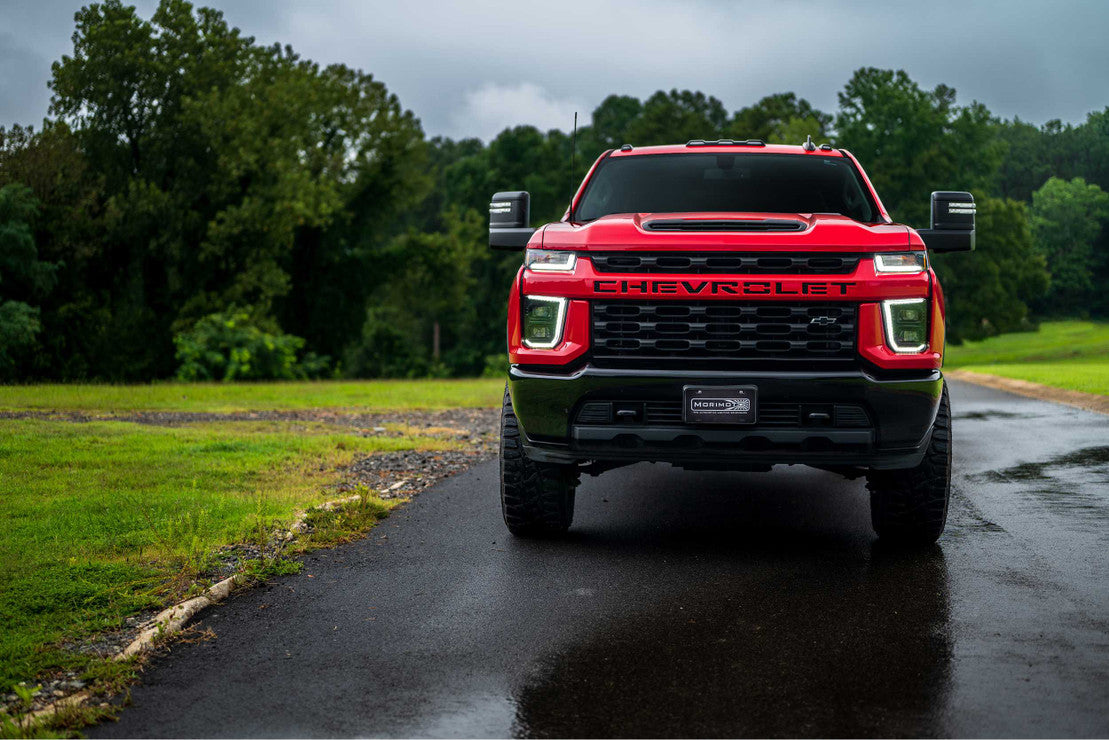 Morimoto LF546. CHEVROLET SILVERADO HD (20+): XB HYBRID LED HEADLIGHTS(White LED DRL)