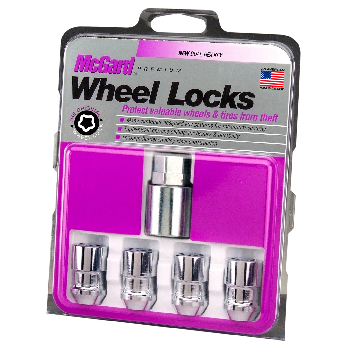 McGard 24130. Chrome Cone Seat Wheel Lock Set (1/2-20 Thread Size)