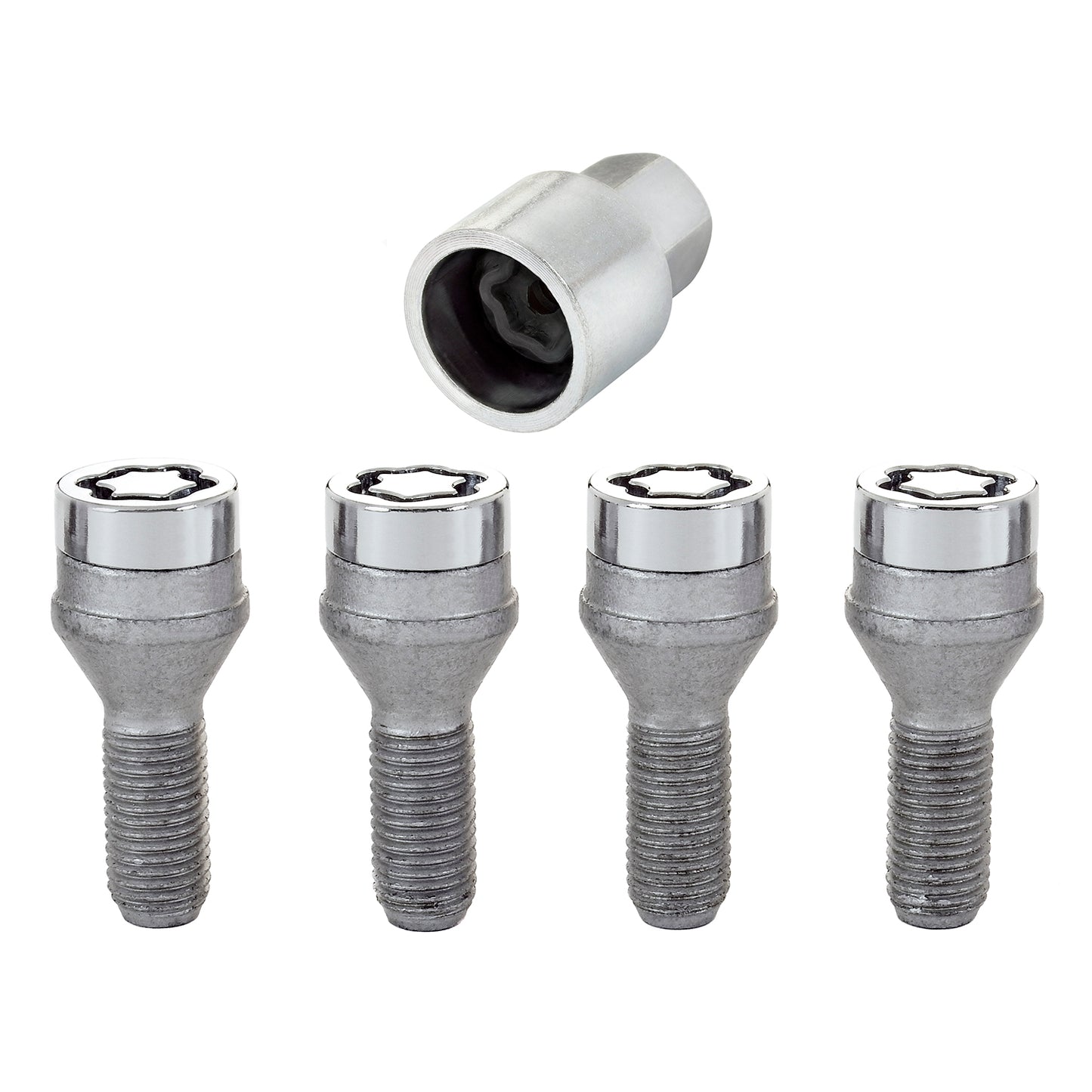 McGard 27261. Chrome Bolt Style Cone Seat Wheel Lock Set (M12 x 1.25 Thread Size)