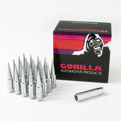 GORILLA PREMIUM Chrome Spiked Lug Nut Kit with Key