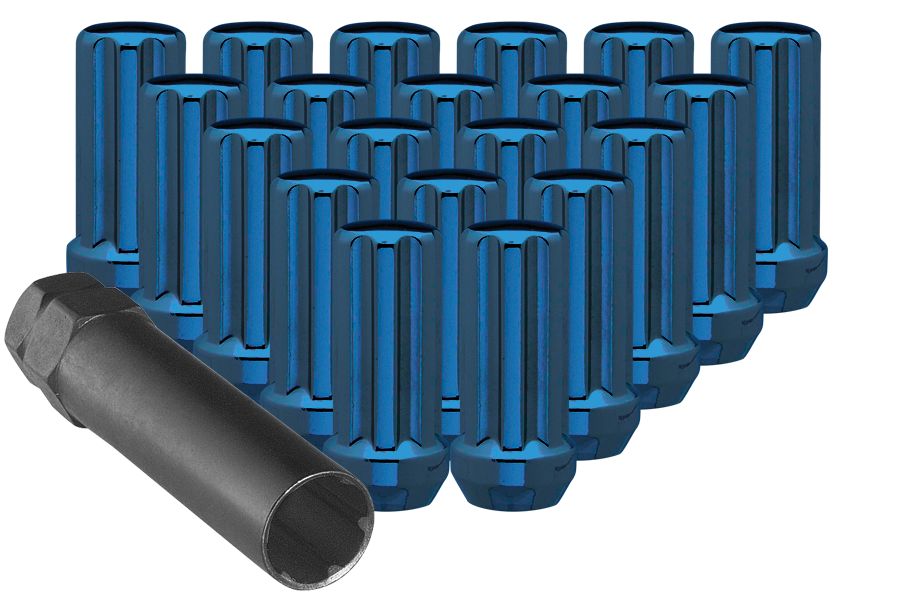 Large Blue Spline Drive Lug Nuts with Key