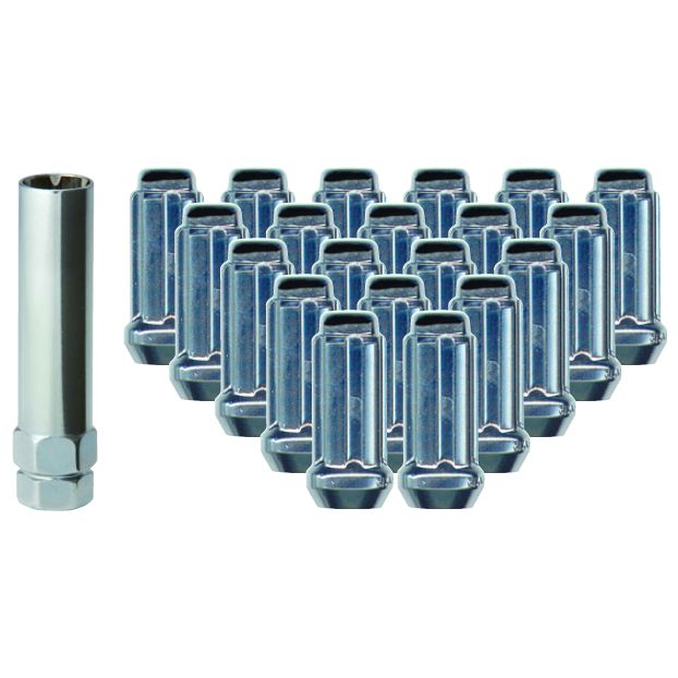 Large Chrome Spline Drive Lug Nuts with Key