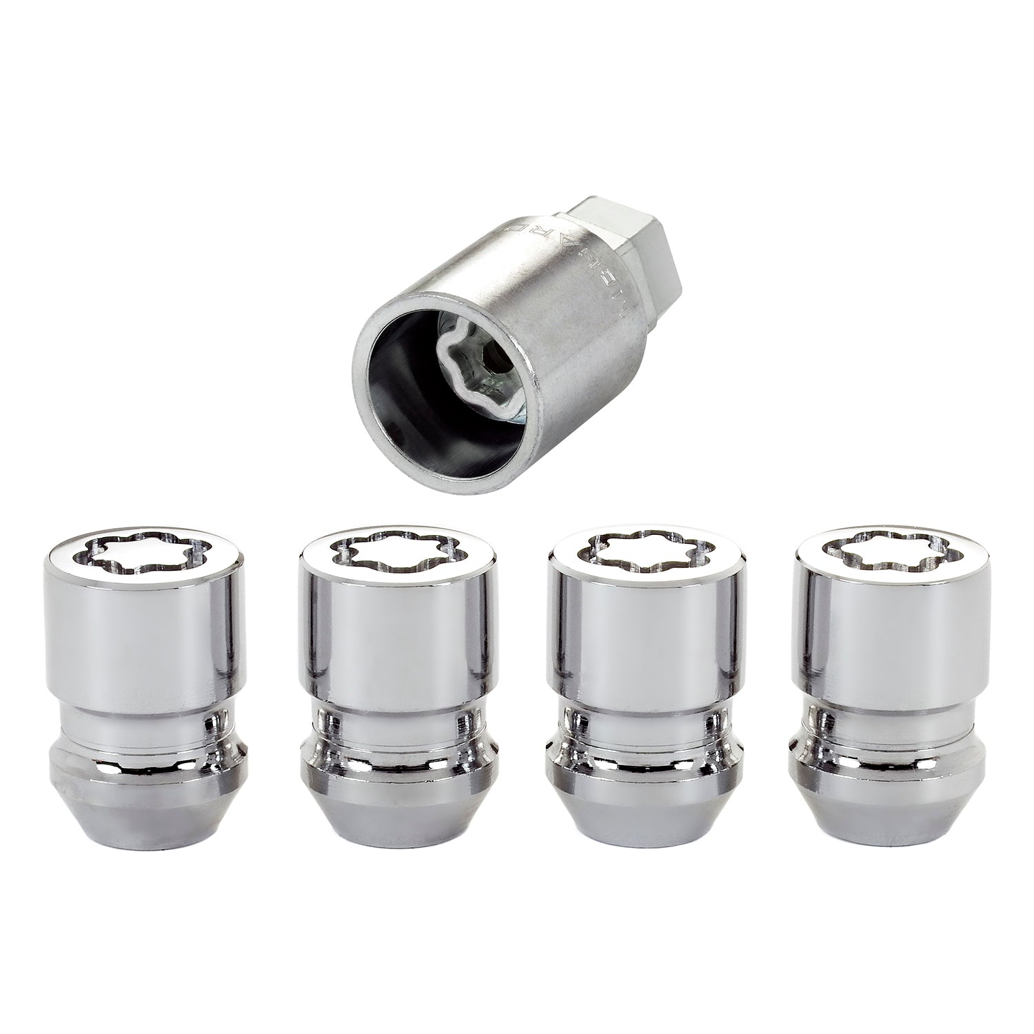 McGard 24157. Chrome Cone Seat Wheel Lock Set (M12 x 1.5 Thread Size)