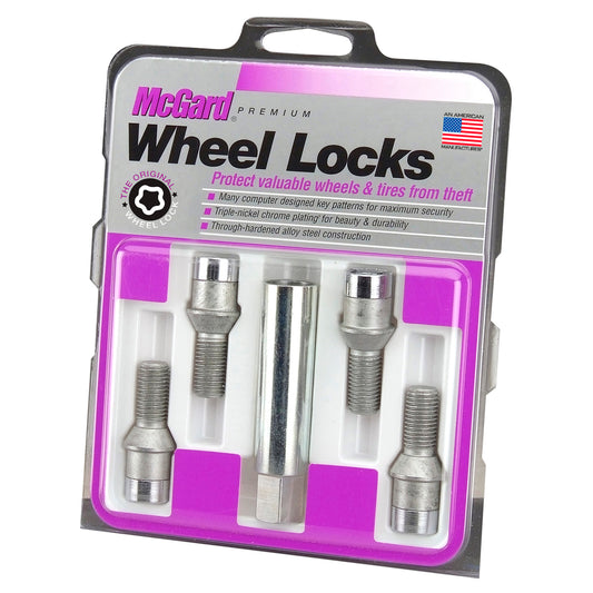 McGard 27200. Chrome Tuner Bolt Style Cone Seat Wheel Lock Set (M14 x 1.5 Thread Size