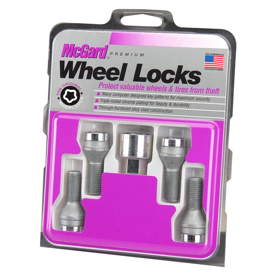 McGard 27226. Chrome Bolt Style Cone Seat Wheel Lock Set (M14 x 1.25 Thread Size)
