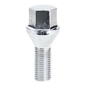 Chrome Cone Seat Lug Bolt. 19mm Hex. OEM Replacement for Dodge/Jeep/Fiat Vehicles