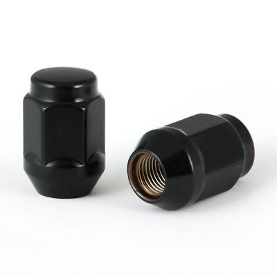 Black Acorn Bulge Cone Seat Lug Nuts. 19mm Hex