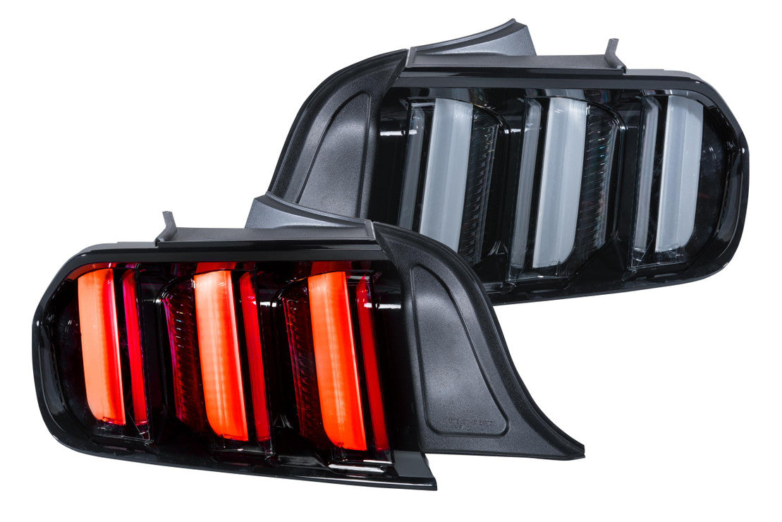 Morimoto LF425. FORD MUSTANG (15-22): XB LED TAIL LIGHTS (Clear w/ Amber Sequential)