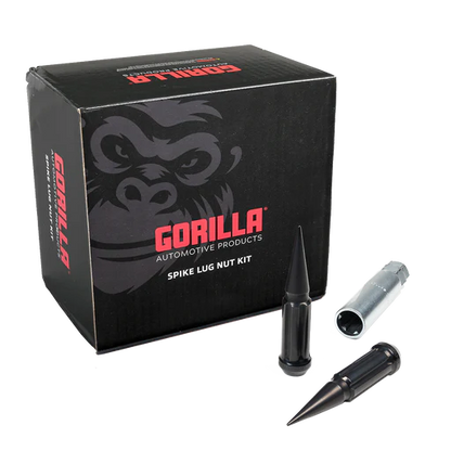 GORILLA PREMIUM Black Spiked Lug Nut Kit with Key