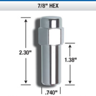 XL Mag Closed End Lug Nuts. 22mm Hex. 14x1.50 ONLY