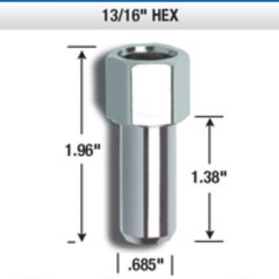 XL Mag Open Ended Lug Nuts. 21mm Hex