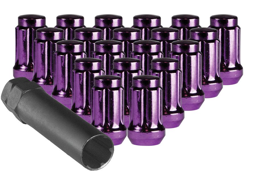 Small Purple Spline Drive Lug Nuts with Key