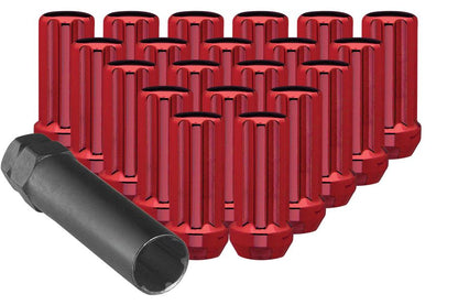 Large Red Spline Drive Lug Nuts with Key.