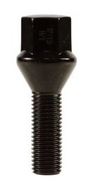 Black Cone Seat Lug Bolts. Standard Length. 19mm Hex