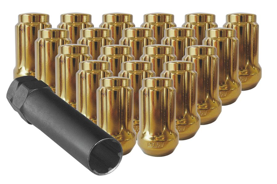 Small Gold Spline Drive Lug Nuts with Key